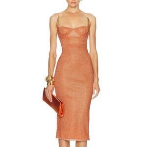 Oseree Glazed Lumiere Dress in Orange